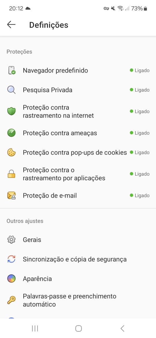 Lista de proteções